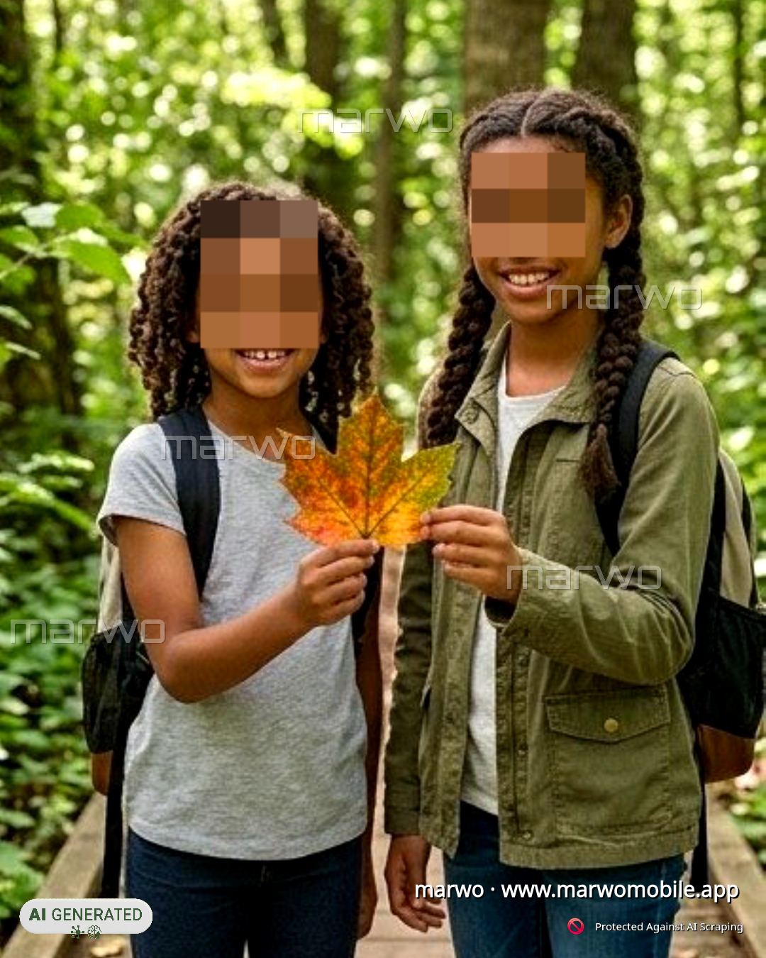 Kinder manuell verpixelt