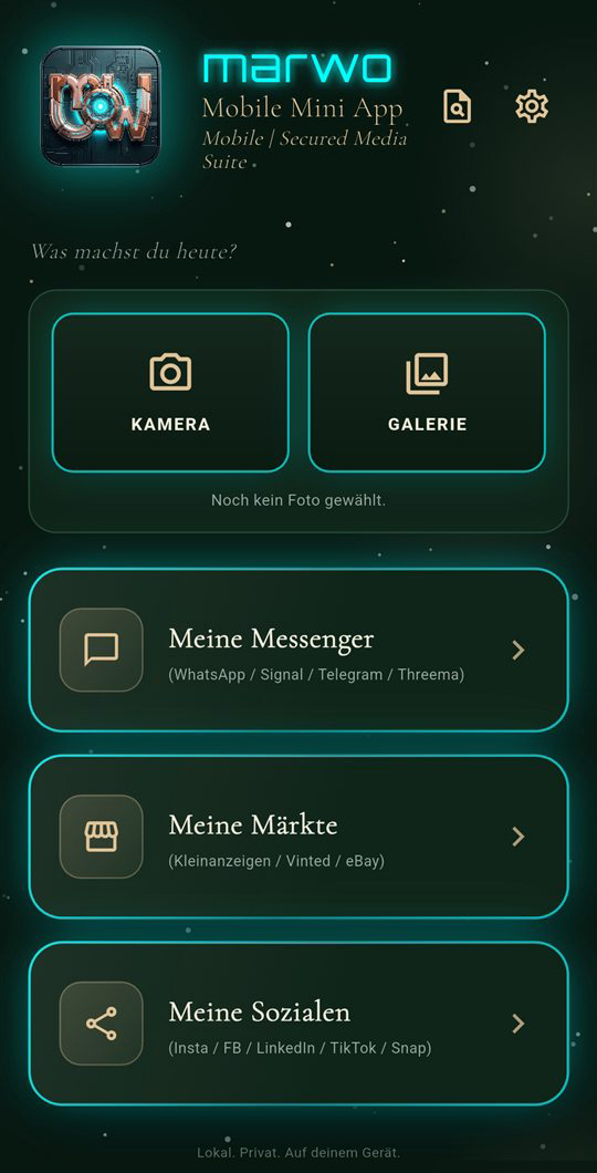 Marwo Mobile Mini auf dem Handy