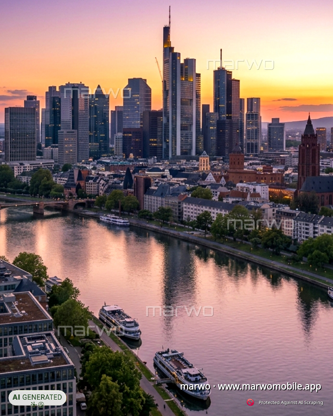 Skyline Frankfurt, Schriftzug Weiss